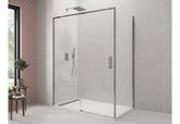 Mampara de Ducha - TWENTY - CROMO - 1 FIJO + 1 PUERTA + LATERAL FIJO - BañoClick